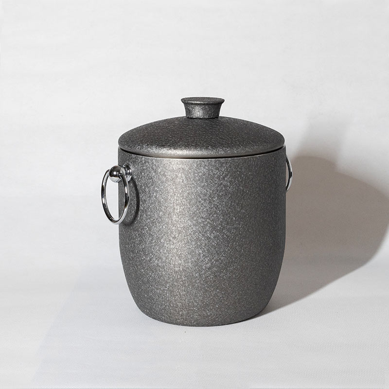 Stainless Steel Grey Ice Bucket With Lid