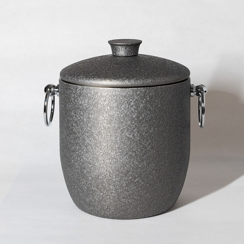 Stainless Steel Grey Ice Bucket With Lid